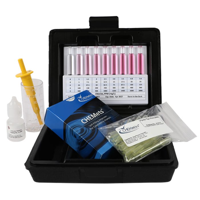 CHEMets® Chlorine Visual HR Test 0 to 2000 ppm
