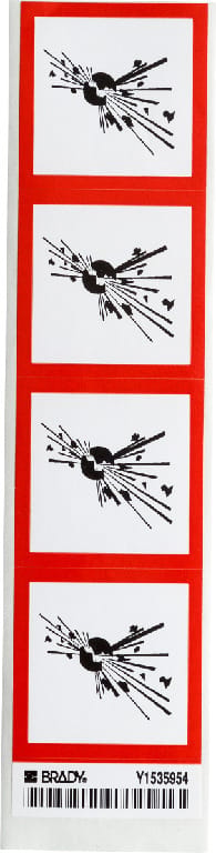 Brady® Coated Paper GHS Labels 'Explosive Picto'