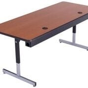 Computer/Technology Tables, Pedestal Legs, Grommet Hole, AmTab