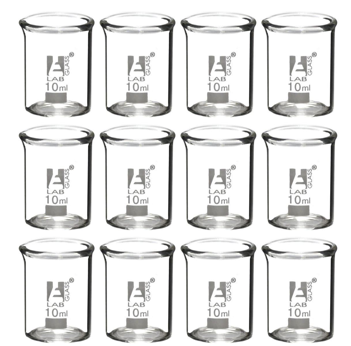 Griffin Style, Low Form Borosilicate Glass Beakers with Spout
