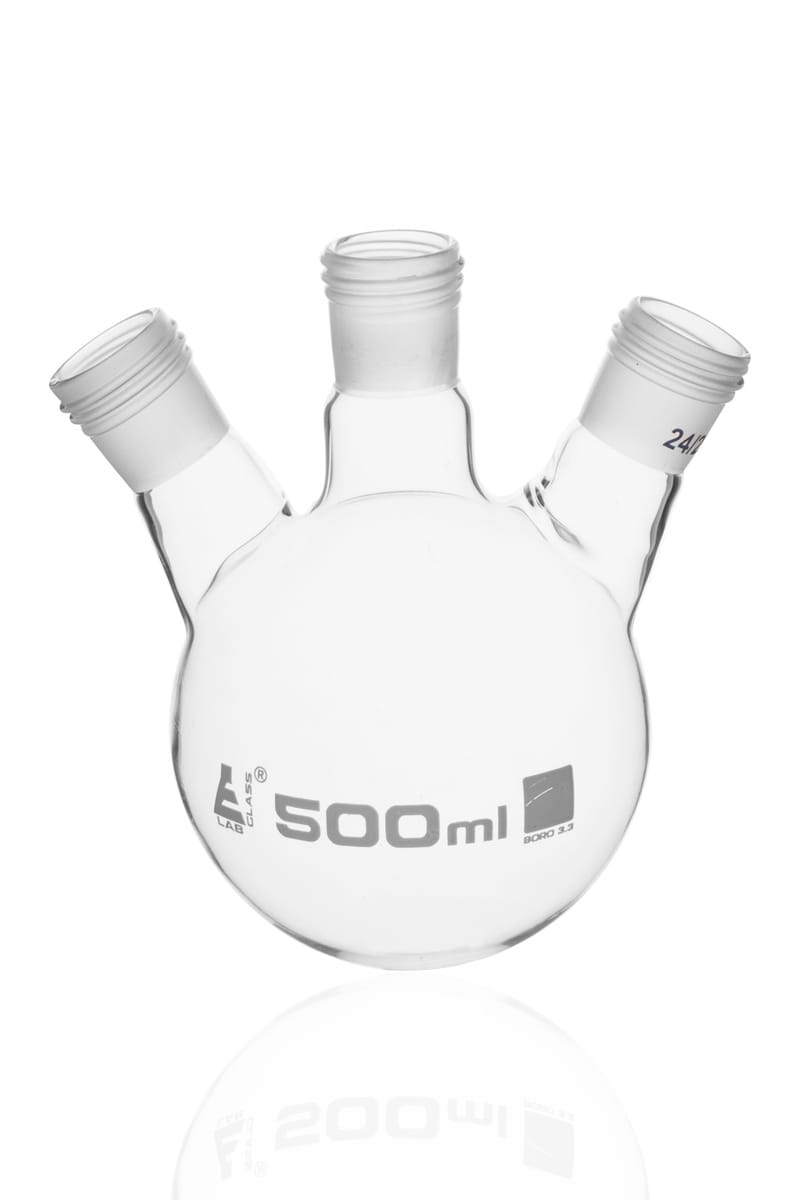 Eisco LabGlass® Distillation Flasks, 3 Necks with Threaded Joint