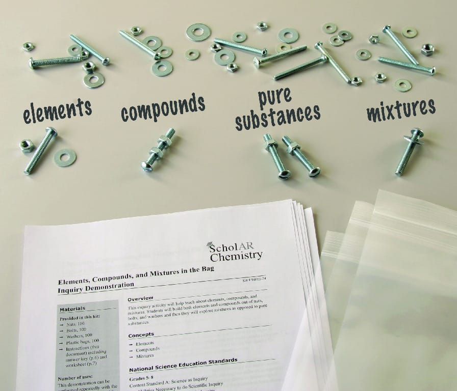 Ward's® Chemistry Elements, Compounds, and Mixtures In The Bag Inquiry Demonstration