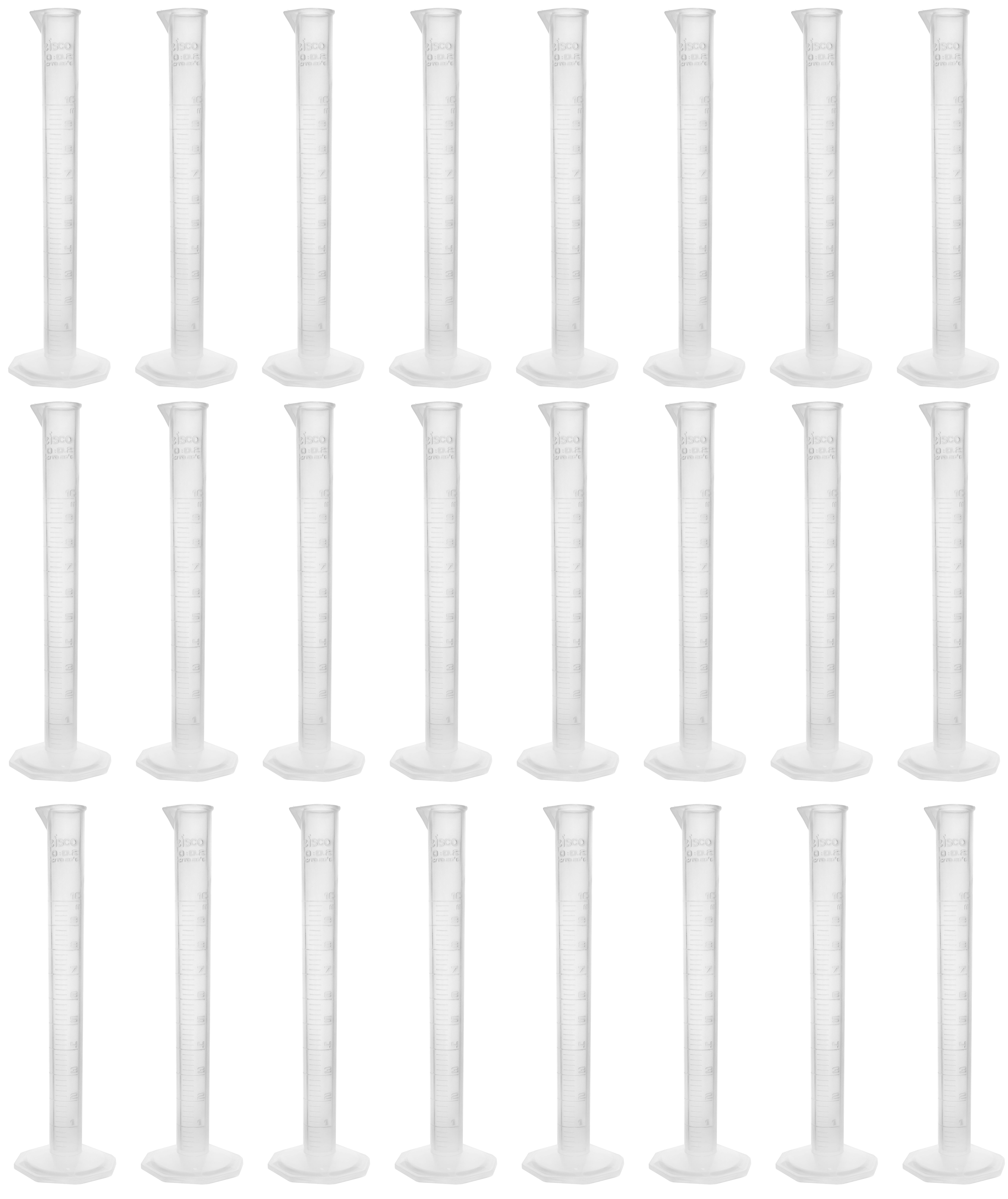 Eisco Polypropylene Graduated Cylinders with Hexogonal Base, Class B