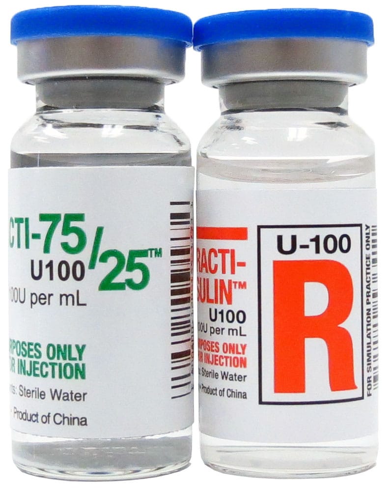 Practi-75/25 Insulin and Practi-Regular Insulin Pack™ for Clinical Training, Wallcur