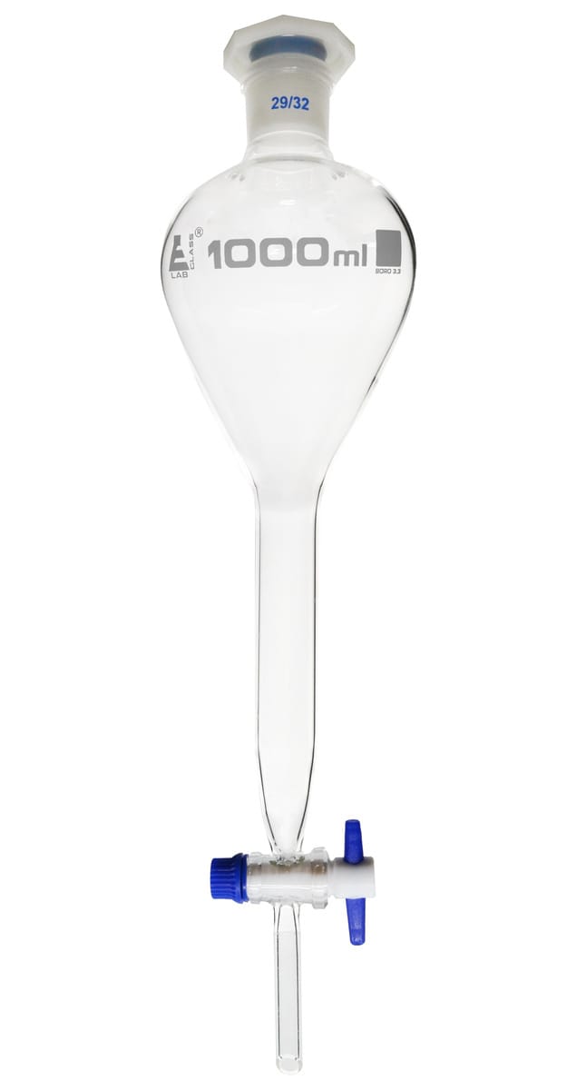 Eisco Glass Gilson Separatory Funnels with PTFE Stopcock