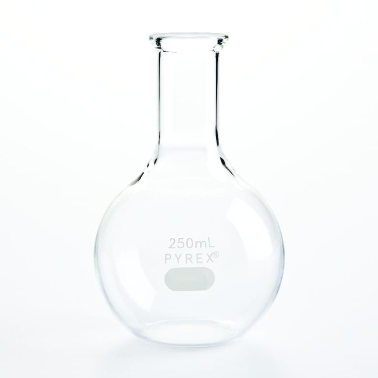 PYREX® Flat-Bottom Boiling Flasks, Long Neck, Corning