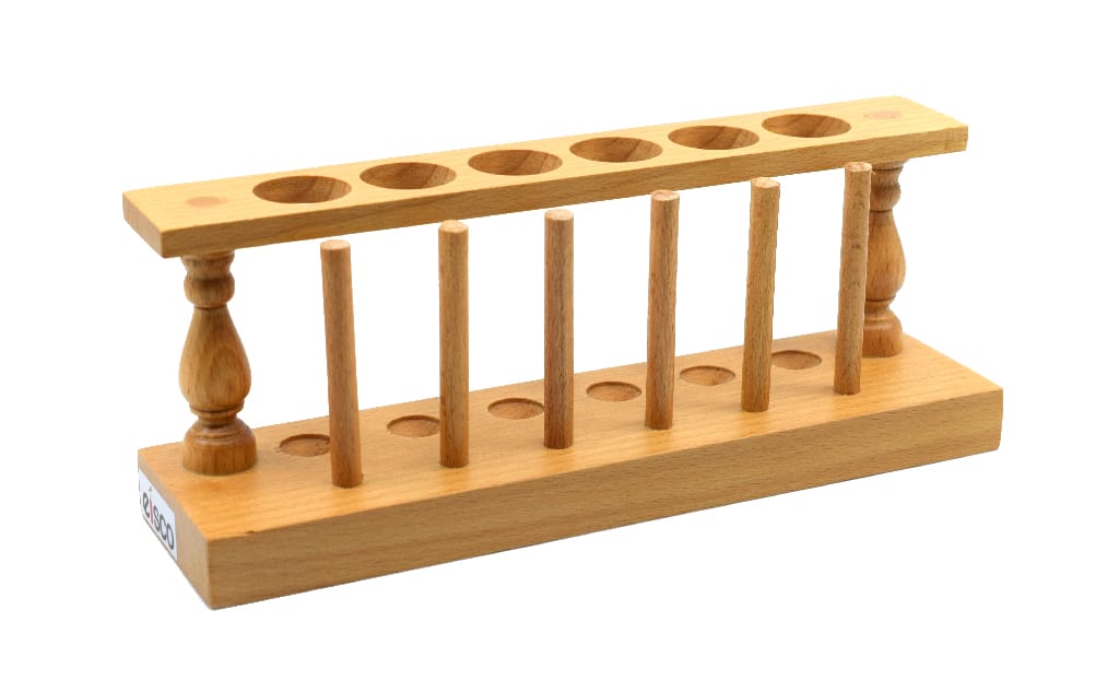Wooden Test Tube Rack with Drying Pins
