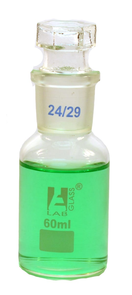 Eisco LabGlass® Reagent Bottles with Hexagonal Glass Stopper, Wide Mouth