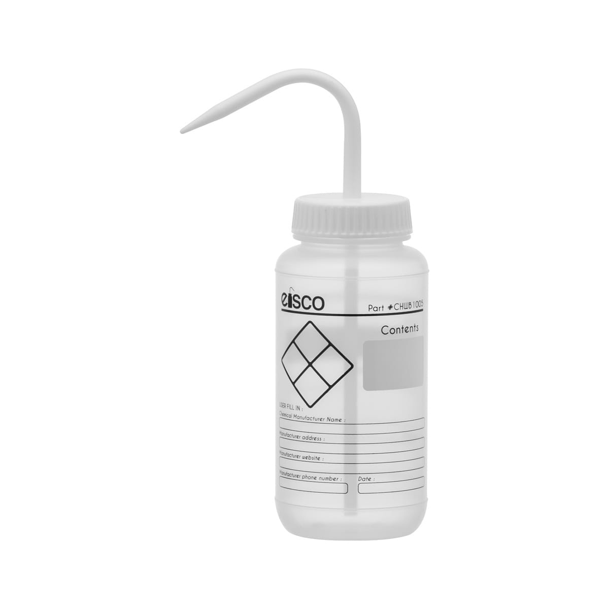 Chemical Wash Bottle, Blank Labels