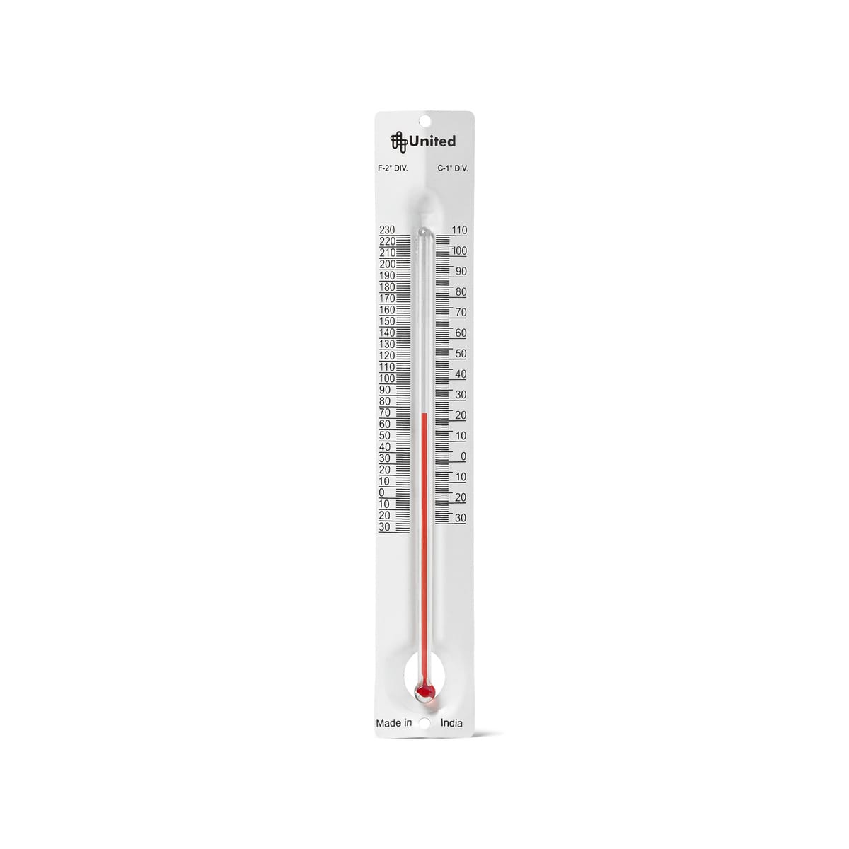 Metal Backed Student Dual Scale Thermometer, United Scientific Supplies