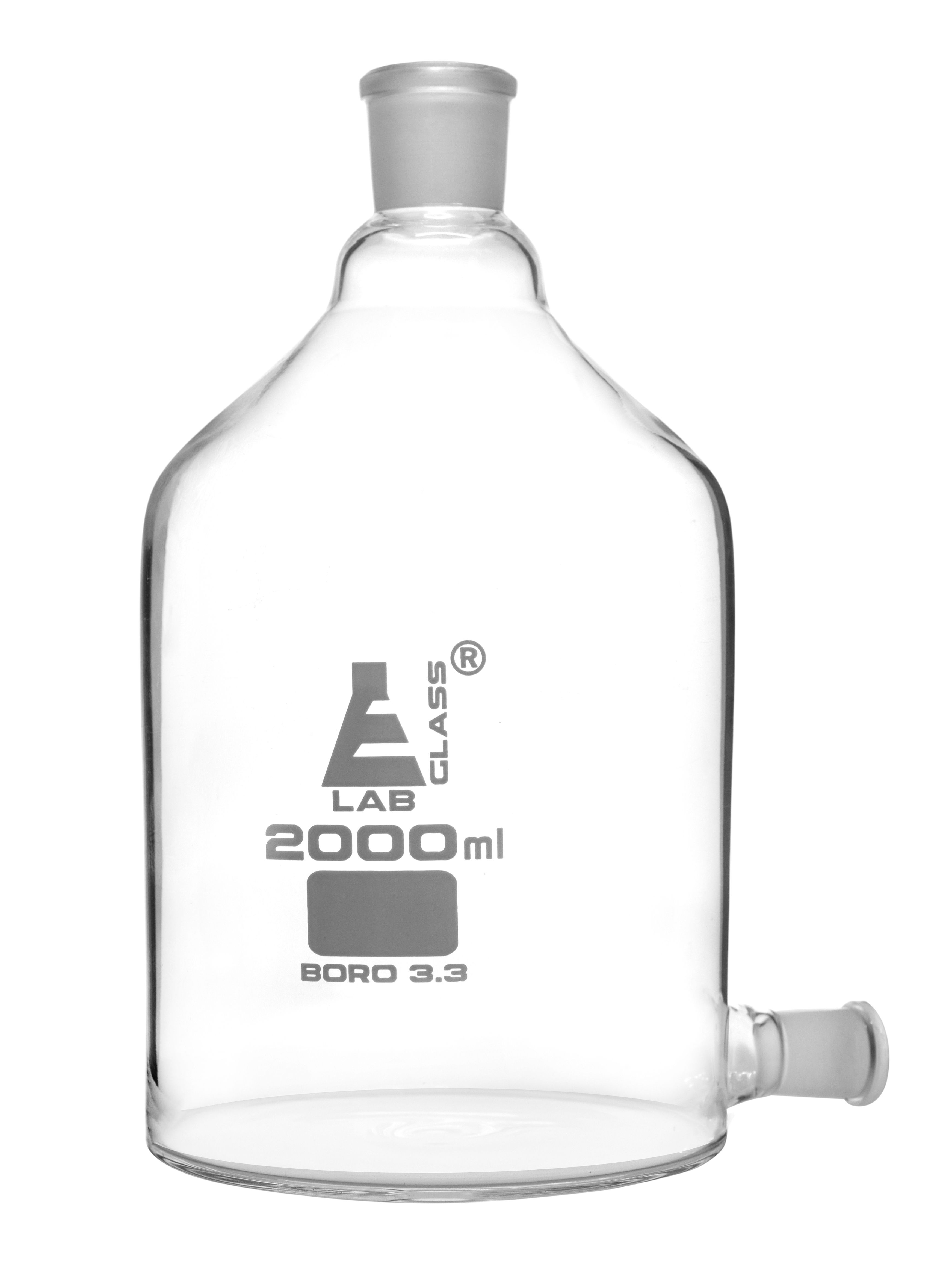 Eisco Glass Aspirator Bottles with Ground Socket Top and Outlet