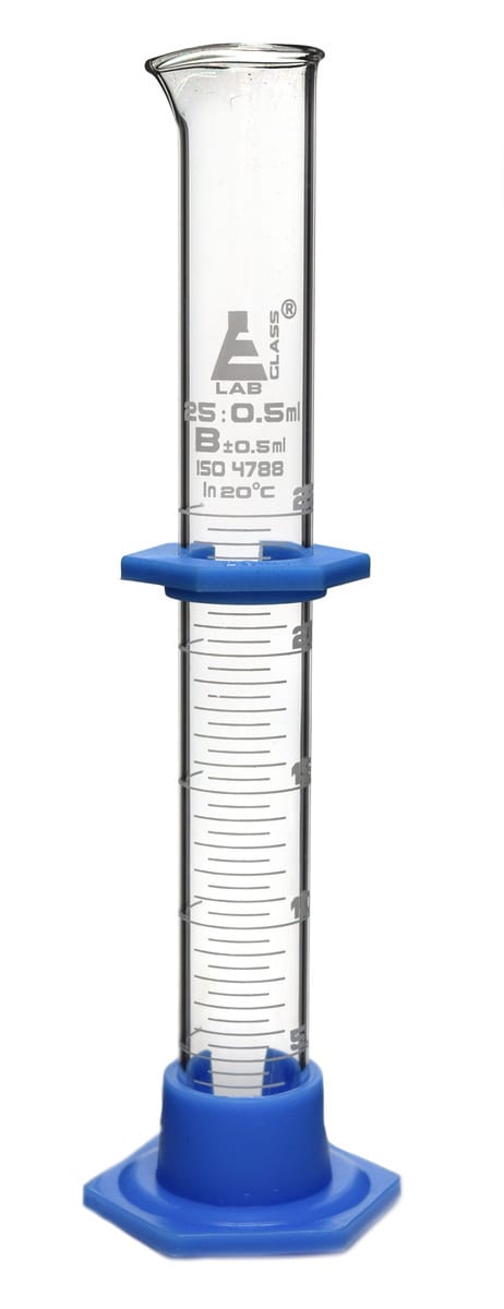 Eisco Glass Graduated Cylinders with Plastic Hexagonal Base