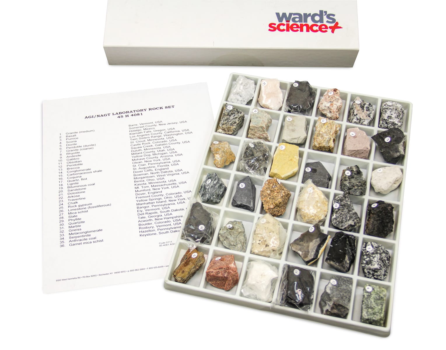 Ward's® AGI/NAGT Laboratory Rock Set