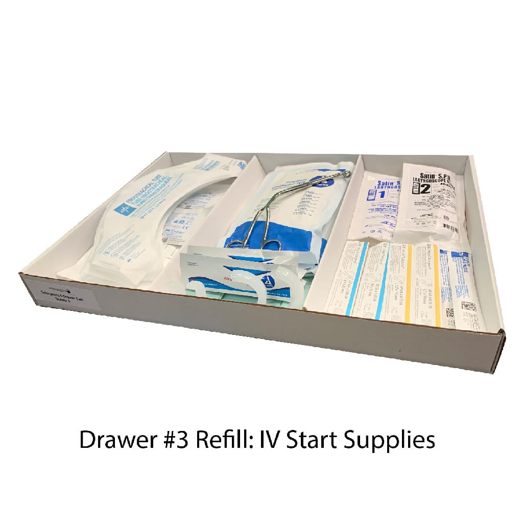 SimLabSolutions Emergency Crash Cart, 5 Drawer, Loaded
