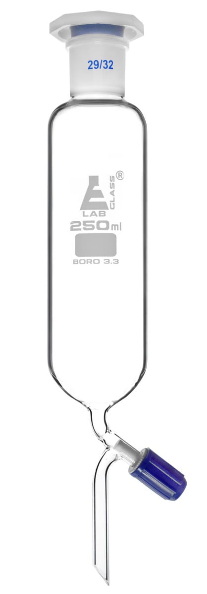Eisco Dropping Funnels with Screw Type Needle Valve PTFE Rotaflow Stopcocks