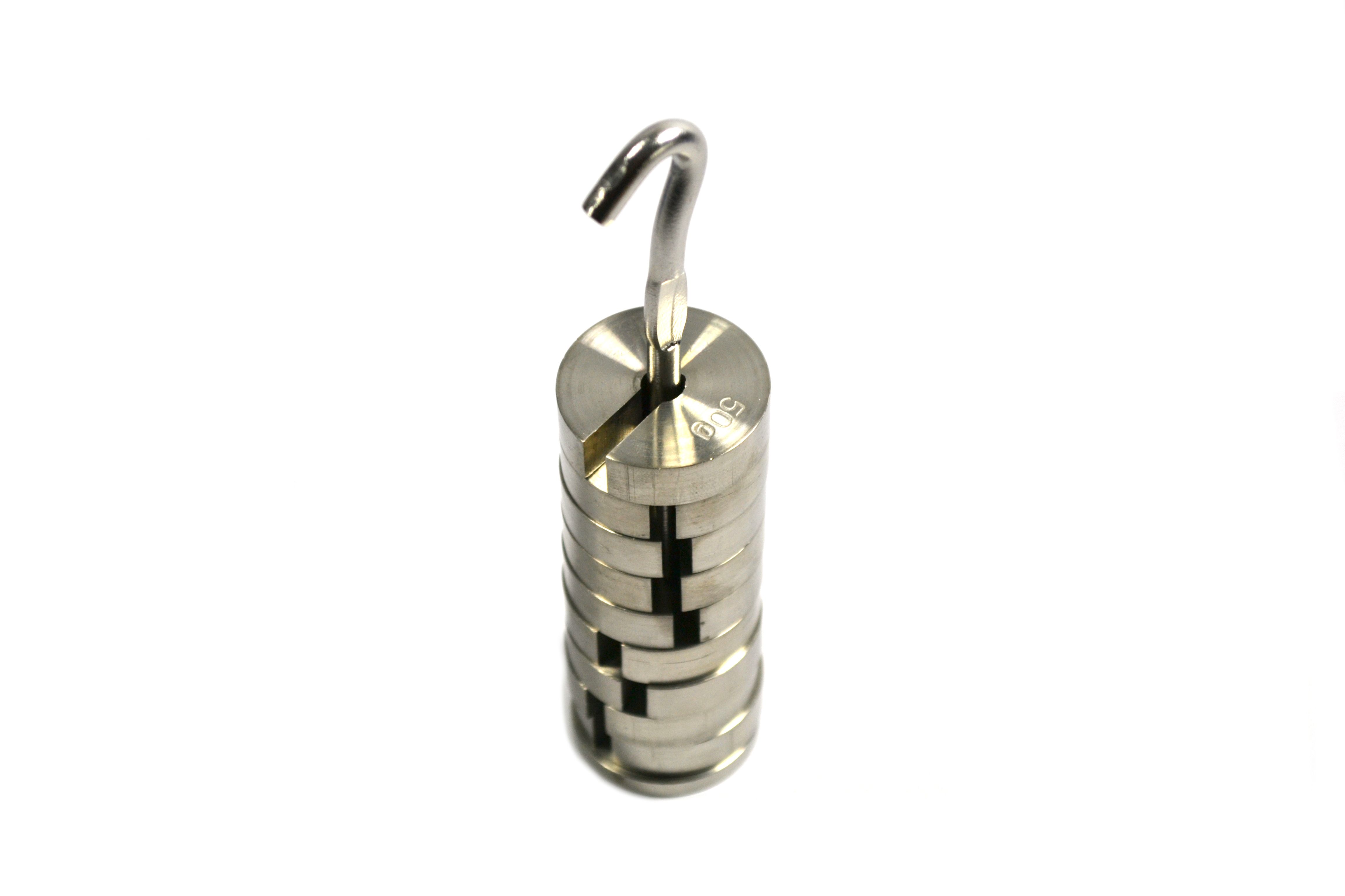 Eisco® Slotted Mass Set with Hanger, Stainless Steel, 9 Weights, 500 g