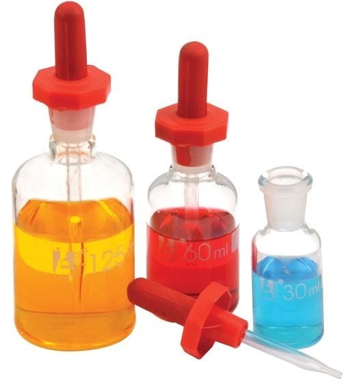 Pipette Dropping Clear Glass Bottles