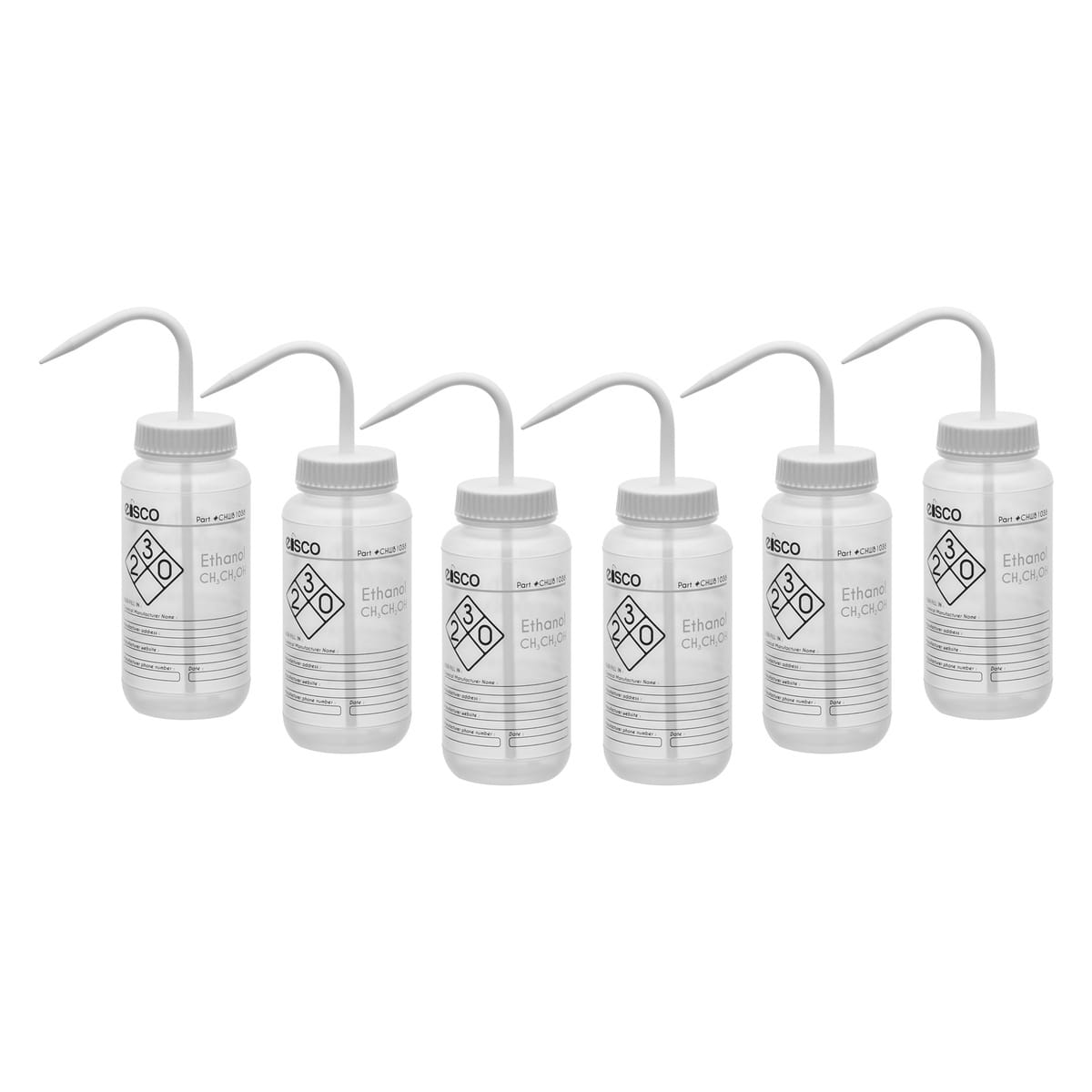 Performance Plastic Chemical Wash Bottles, 500 ml, 2 Color Label