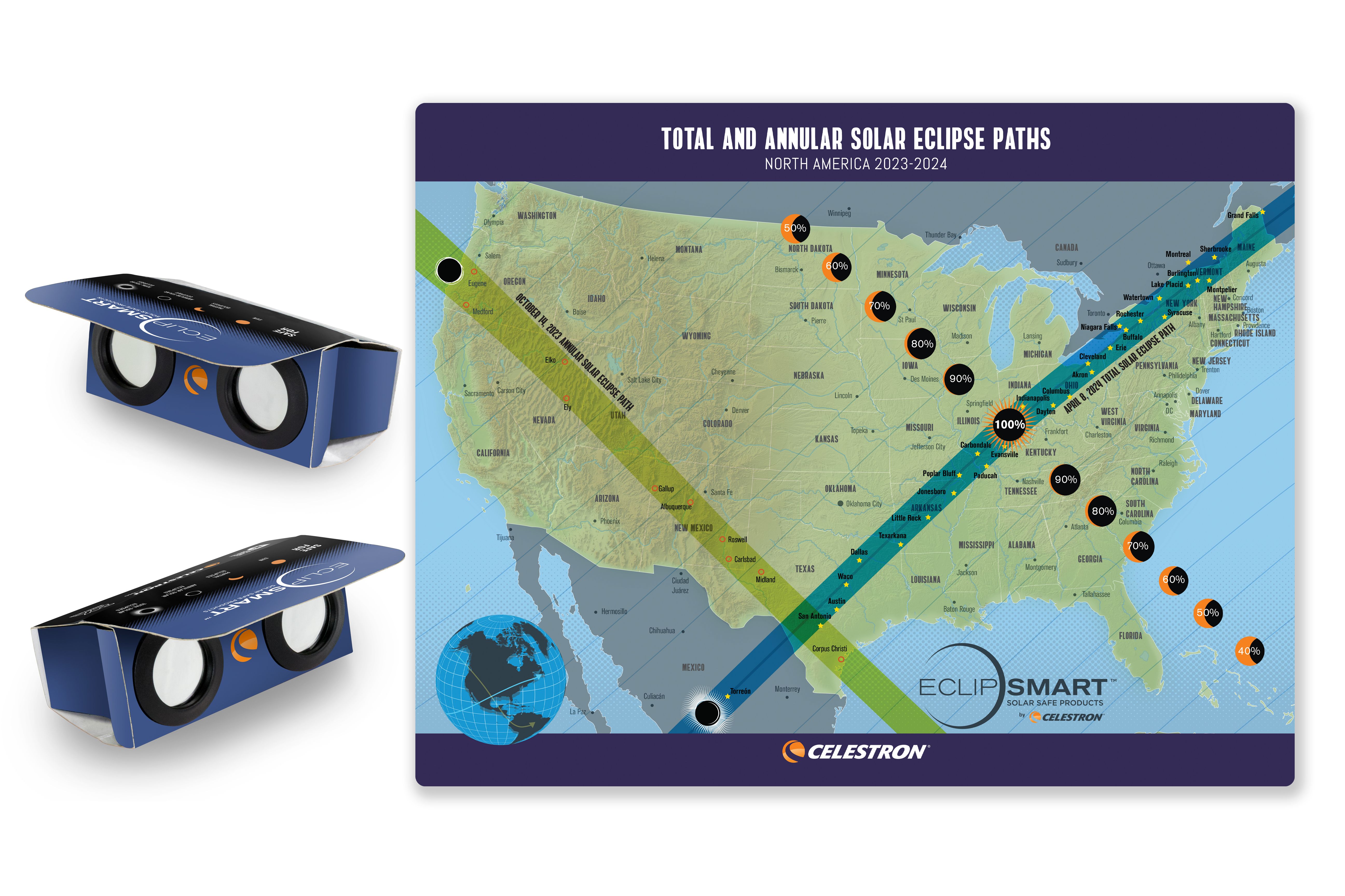 Celestron EclipSmart 2× Power Viewers Solar Eclipse Observing Kit