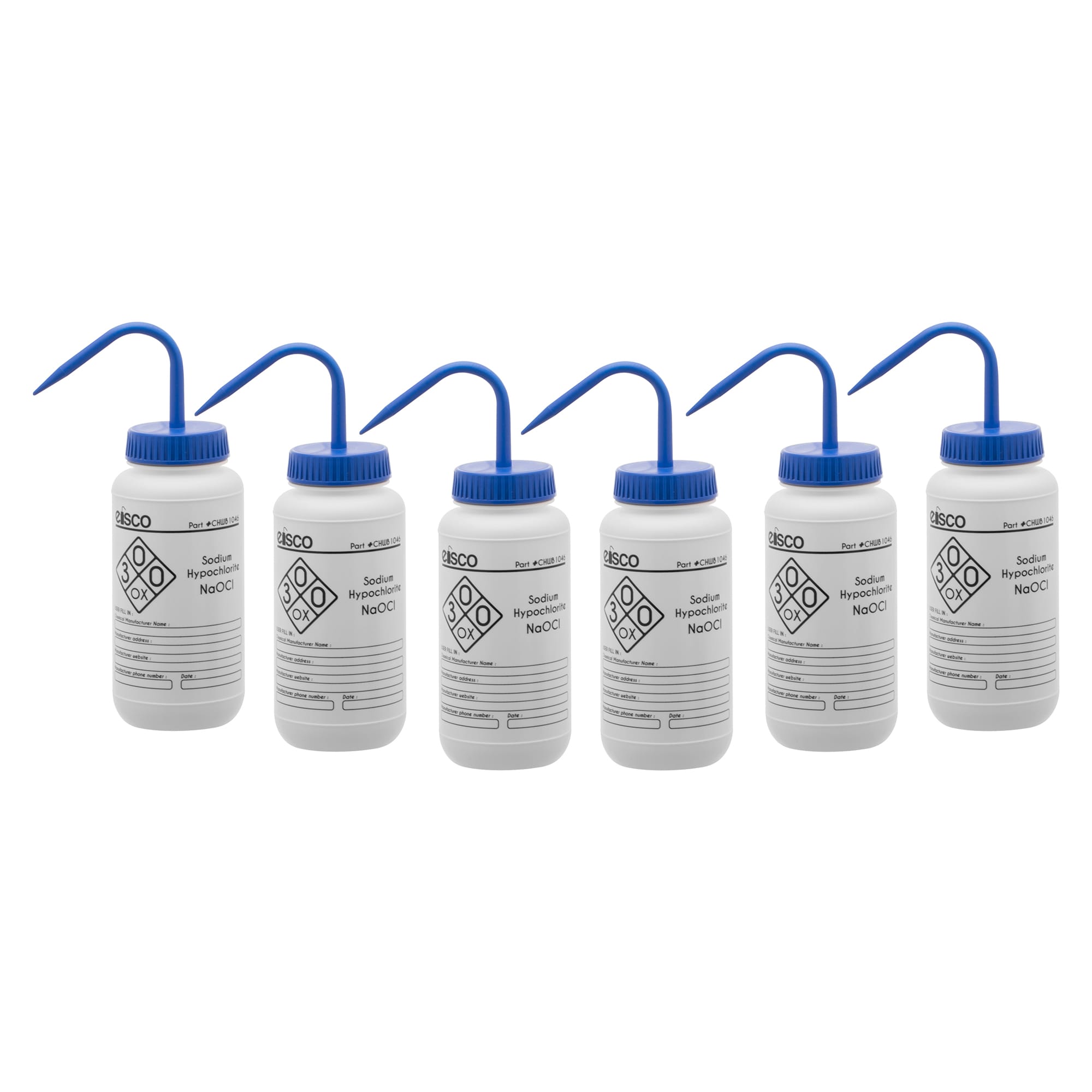 Performance Plastic Chemical Wash Bottles, 500 ml, 1 Color Label, Eisco Scientific