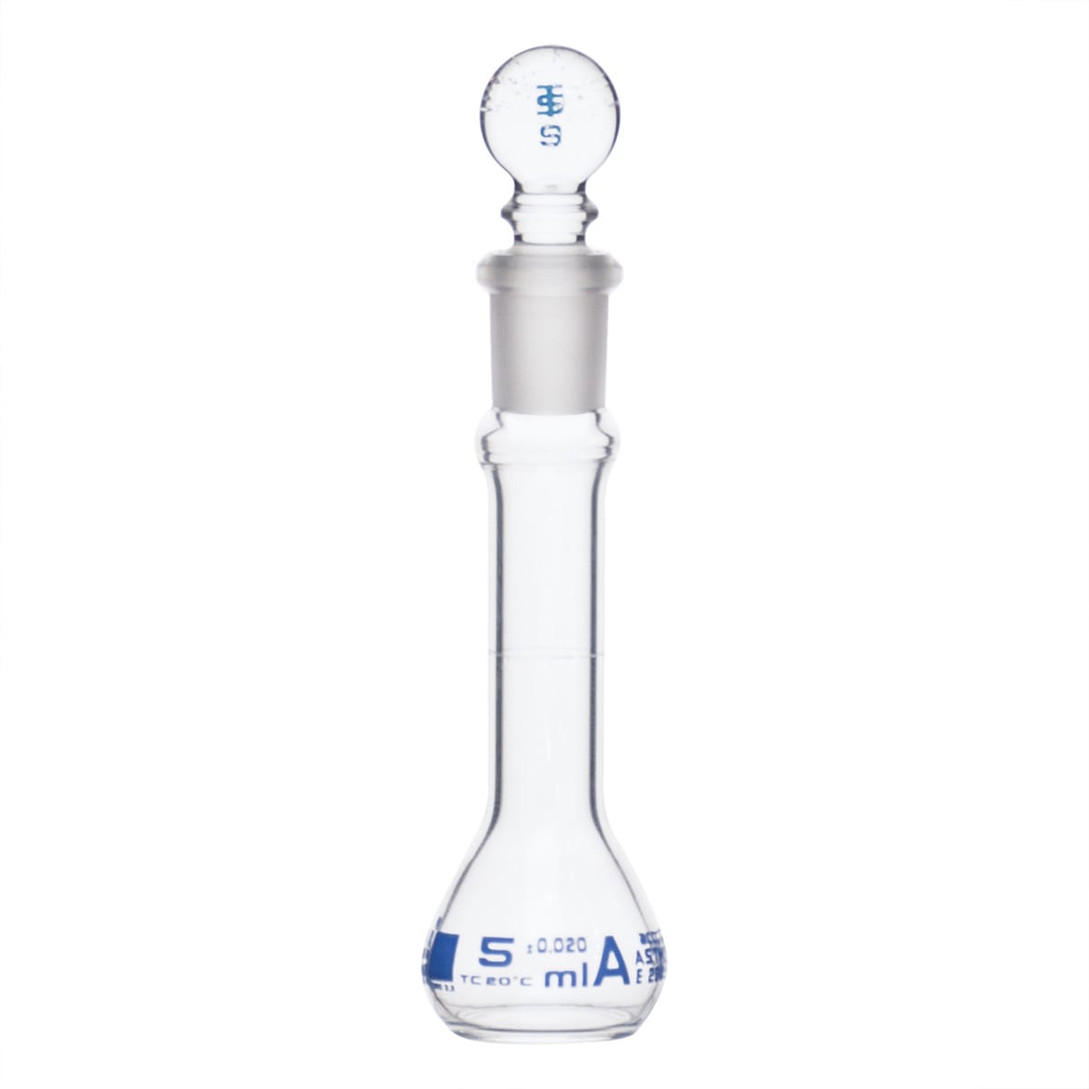 Eisco Glass Volumetric Flasks with Glass Stopper, ASTM Class A