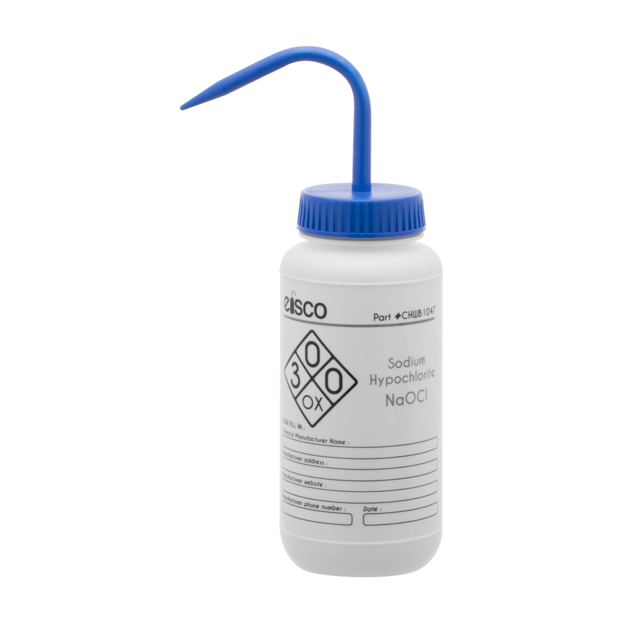 Performance Plastic Chemical Wash Bottles, 500 ml, 2 Color Label