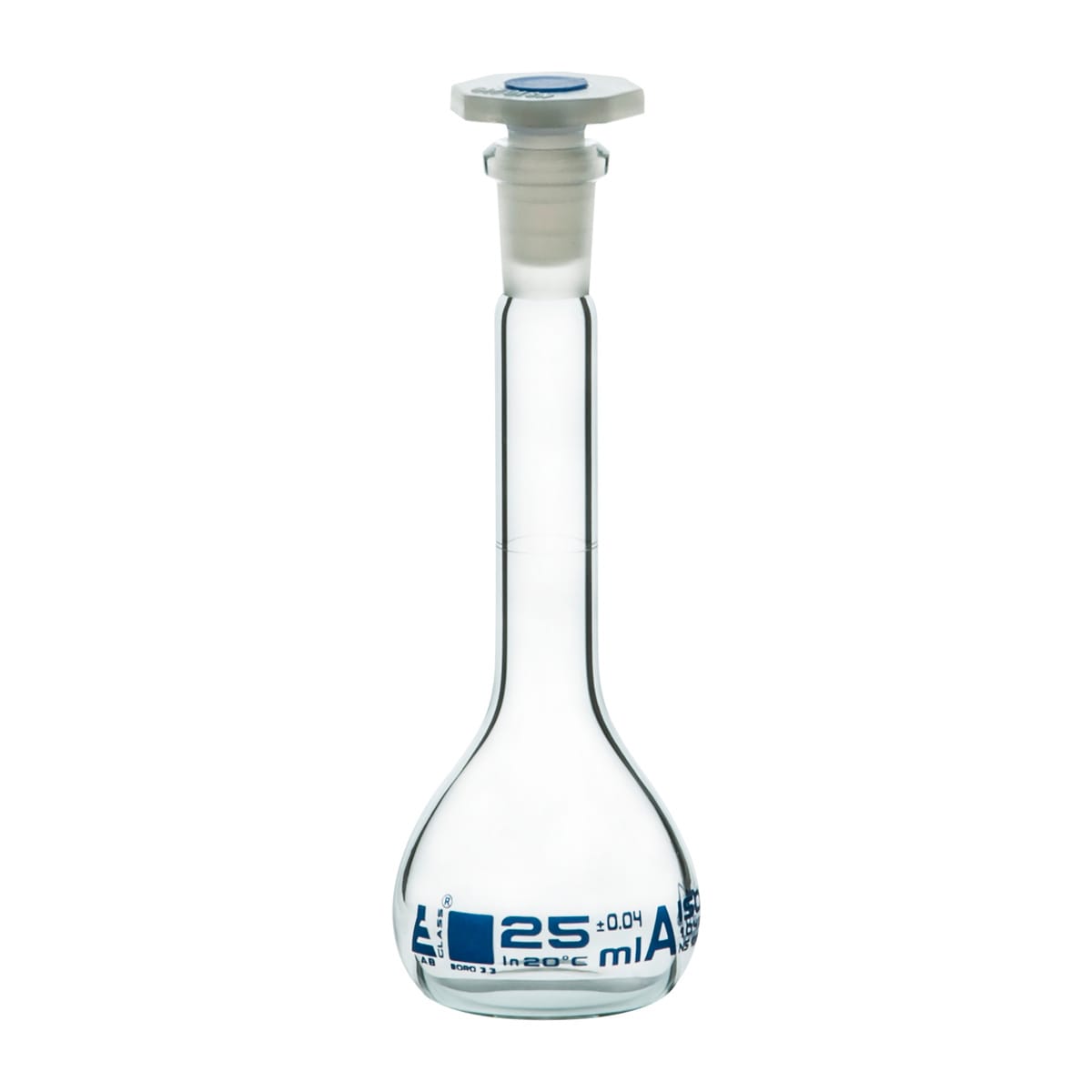 Eisco Glass Volumetric Flasks with Plastic Stopper, Class A