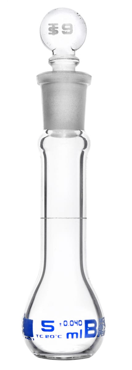 Eisco Glass Volumetric Flasks with Glass Stopper, ASTM Class B