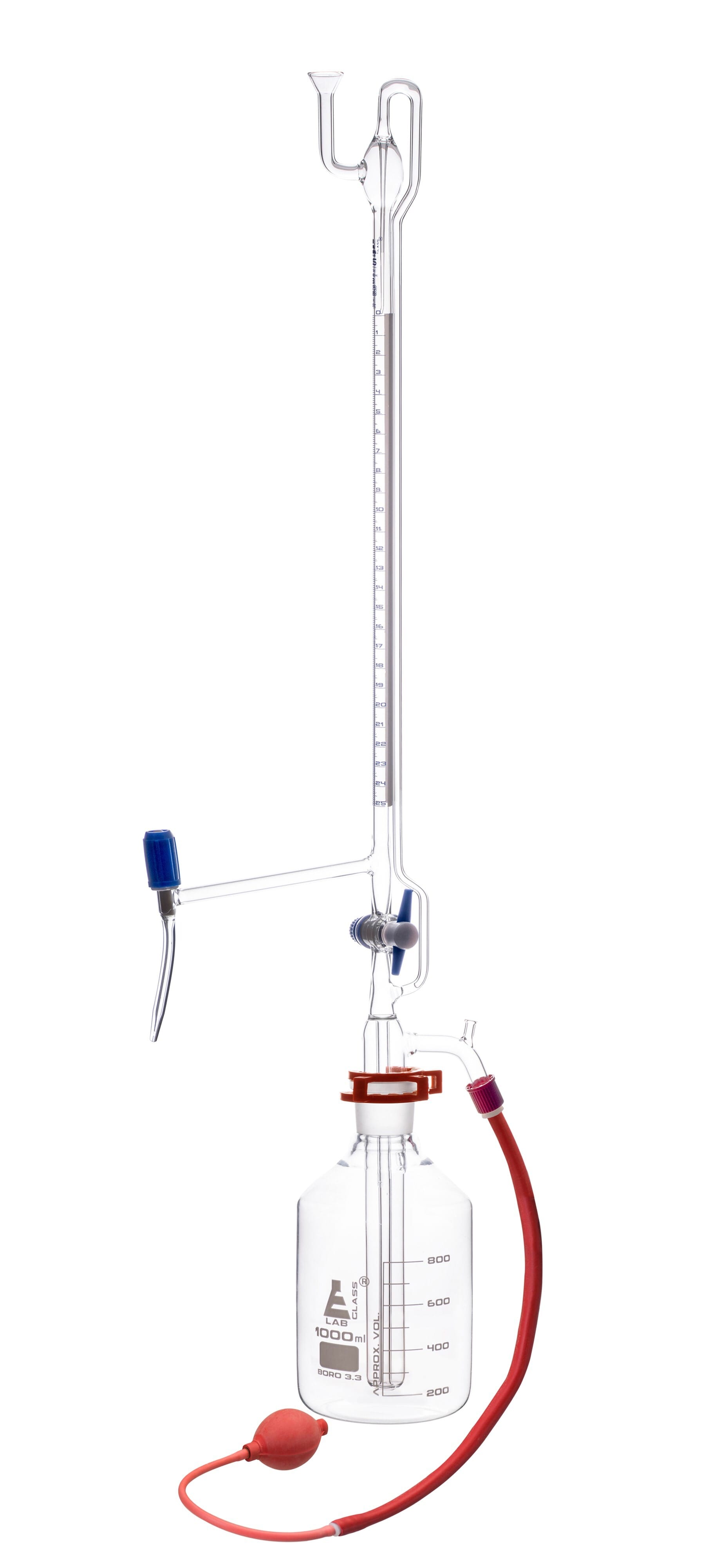 Eisco Schellbach Automatic Zero Glass Burettes with Two Stopcocks
