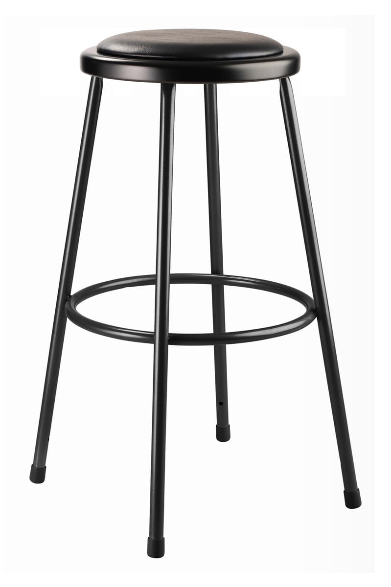 NPS® Heavy Duty Vinyl Padded Steel Stools, Black