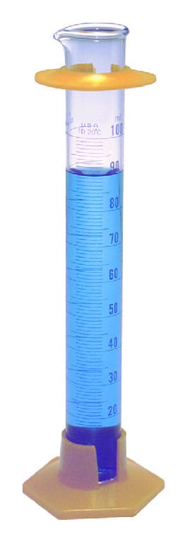 KIMAX® Educational Grade Graduated Cylinders, Plastic Base, Kimble Chase