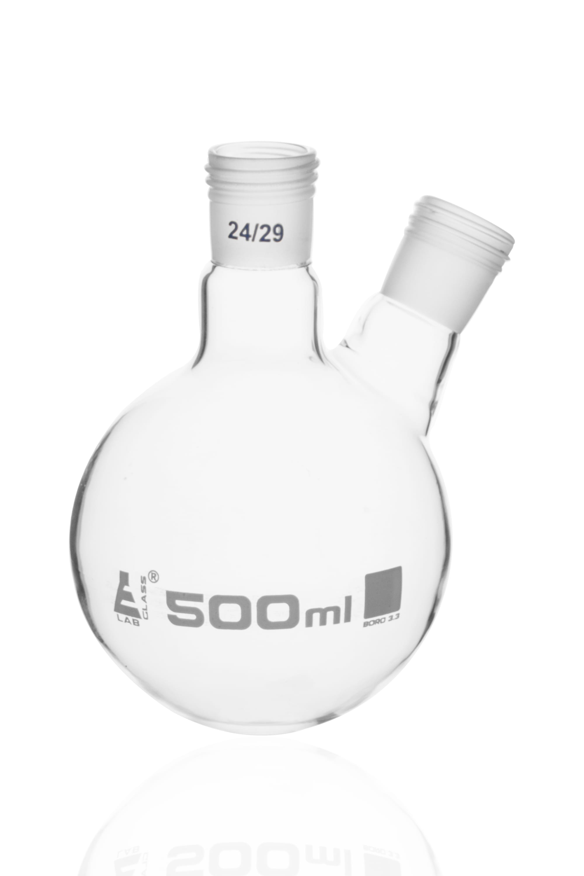 Eisco LabGlass® Distillation Flasks, 2 Neck with Threaded Joint