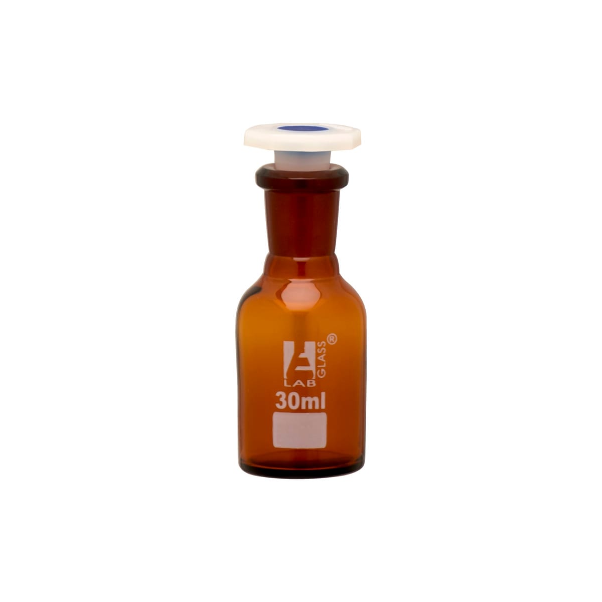 Eisco LabGlass® Reagent Bottles with Polypropylene Stopper, Amber, Narrow Mouth