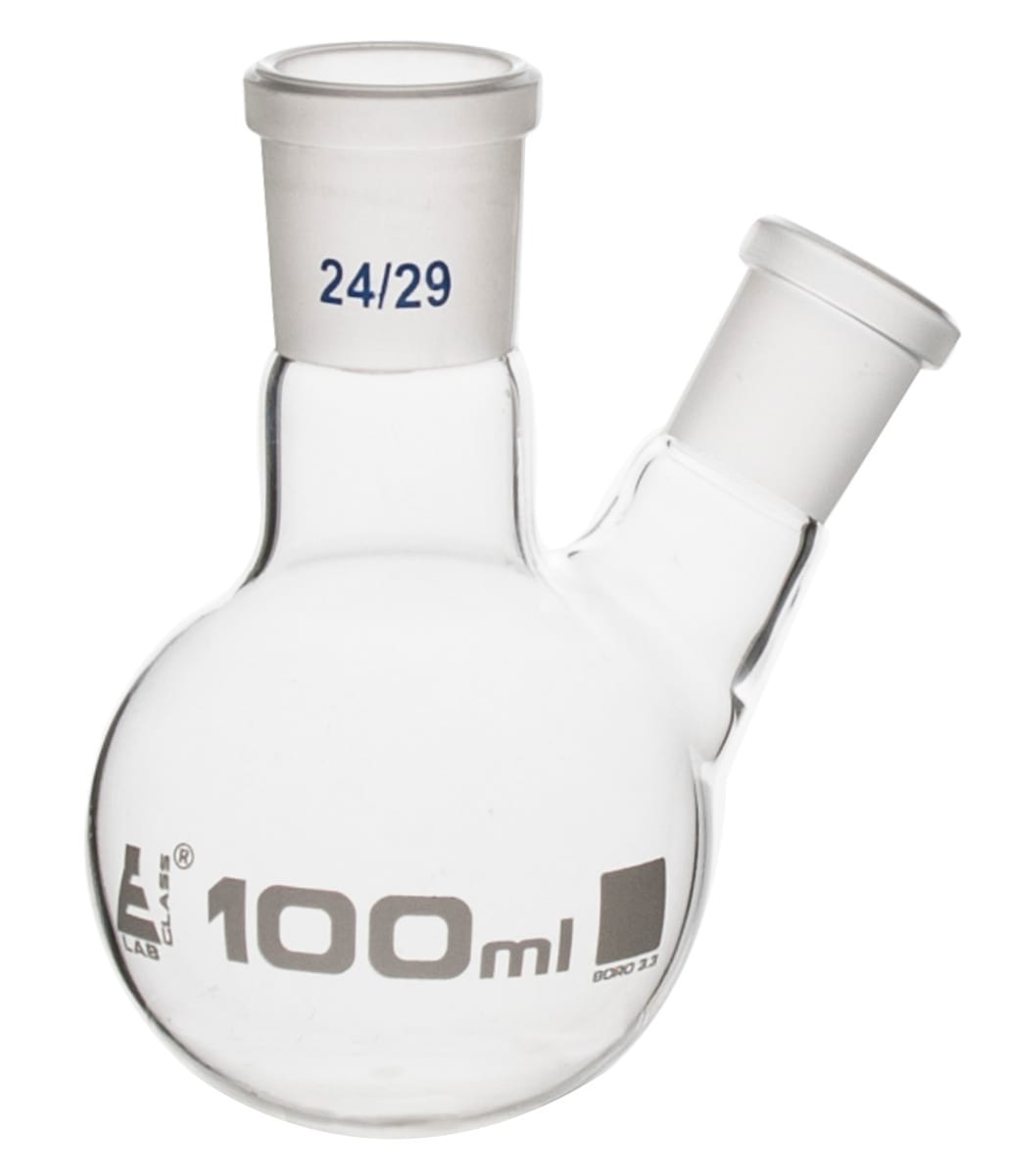 Eisco LabGlass® Distilling Flasks with Oblique Neck, Round Bottom, Interchangable Joints