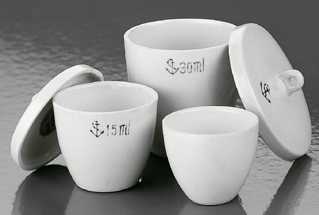 High Form Porcelain Crucibles with Cover