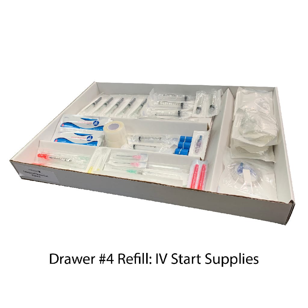 SimLabSolutions Emergency Crash Cart, 6 Drawer, Loaded