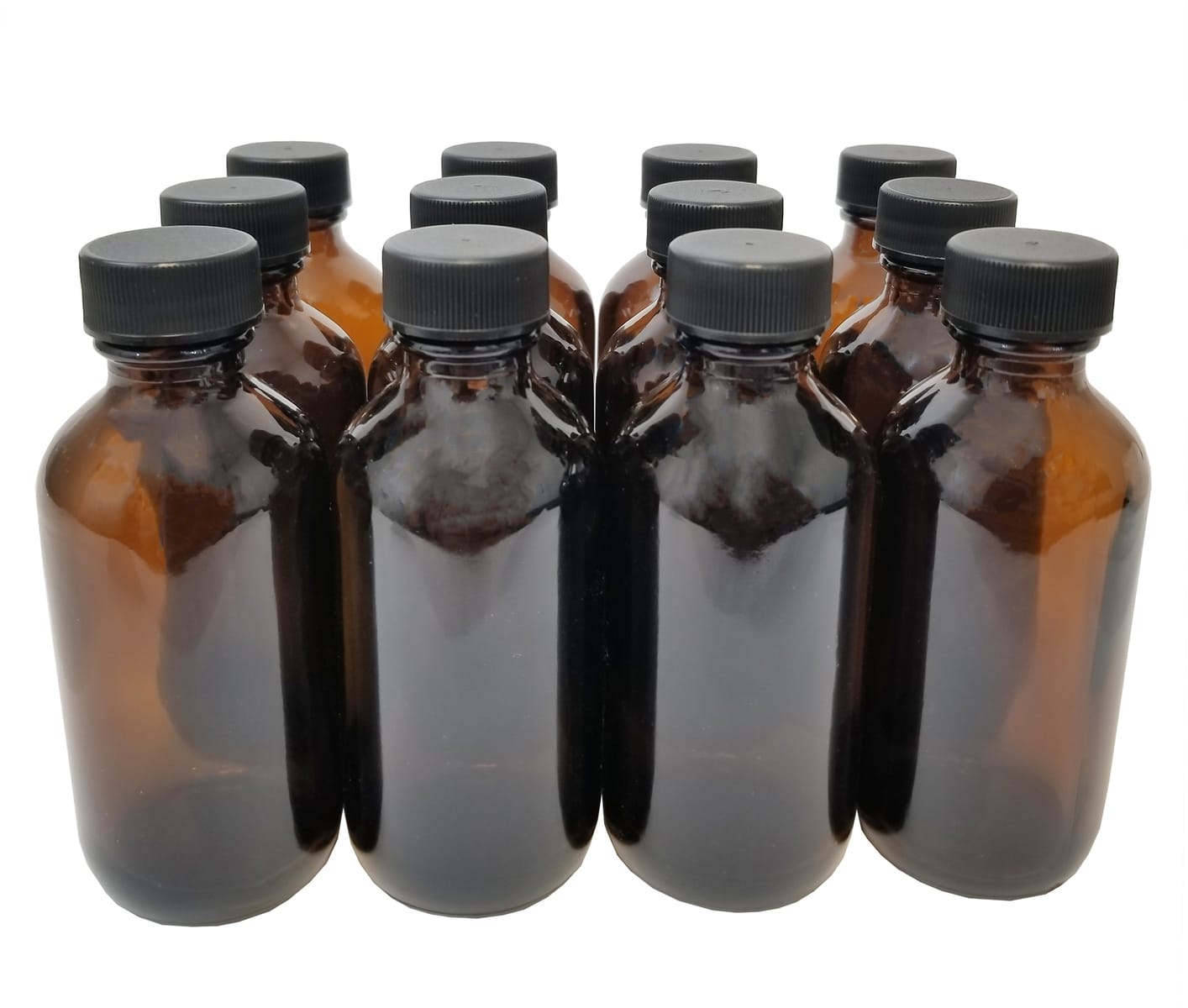 Bottles, Boston Round, Amber / Clear