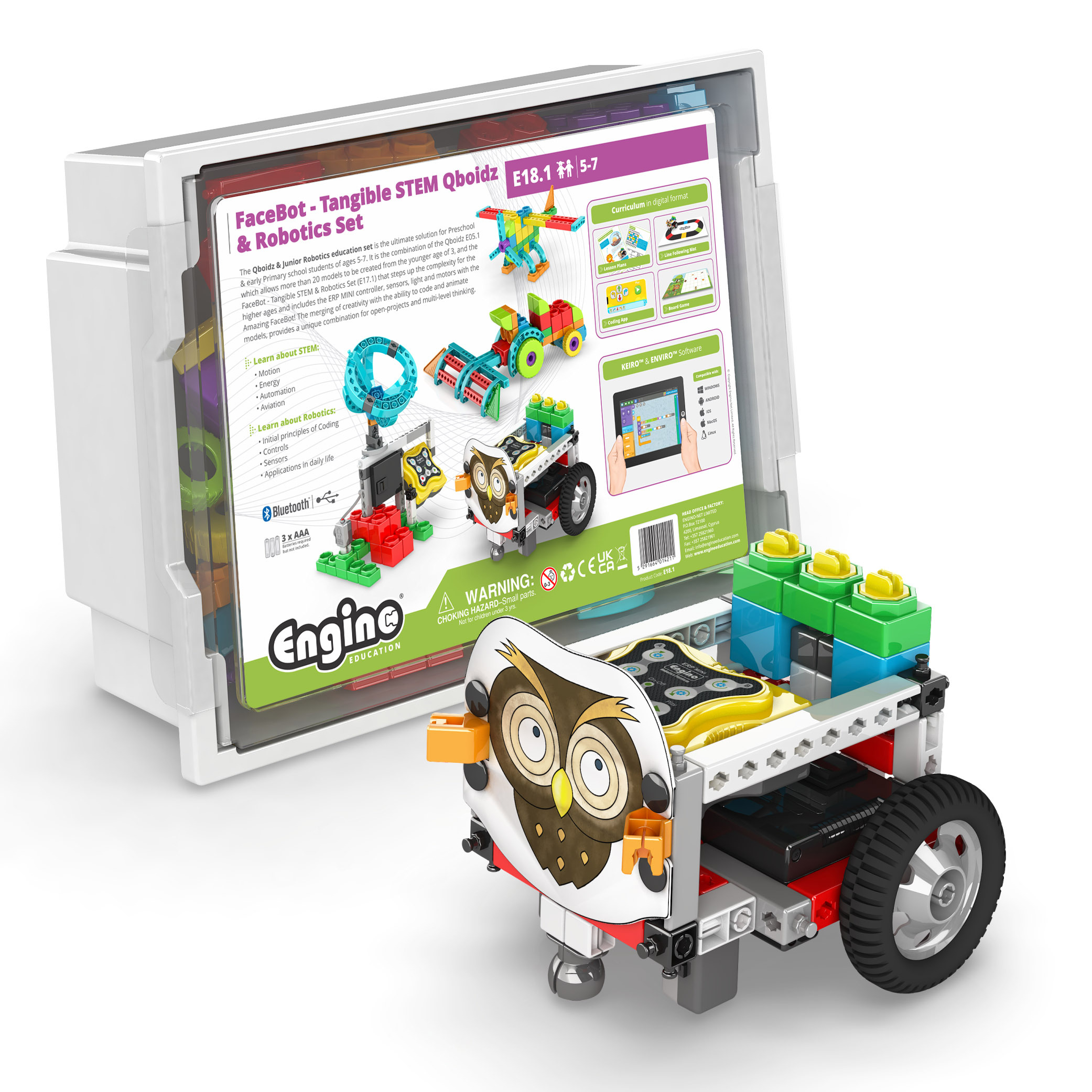 Engino® FaceBot - Tangible STEM Qboidz and Robotics Set