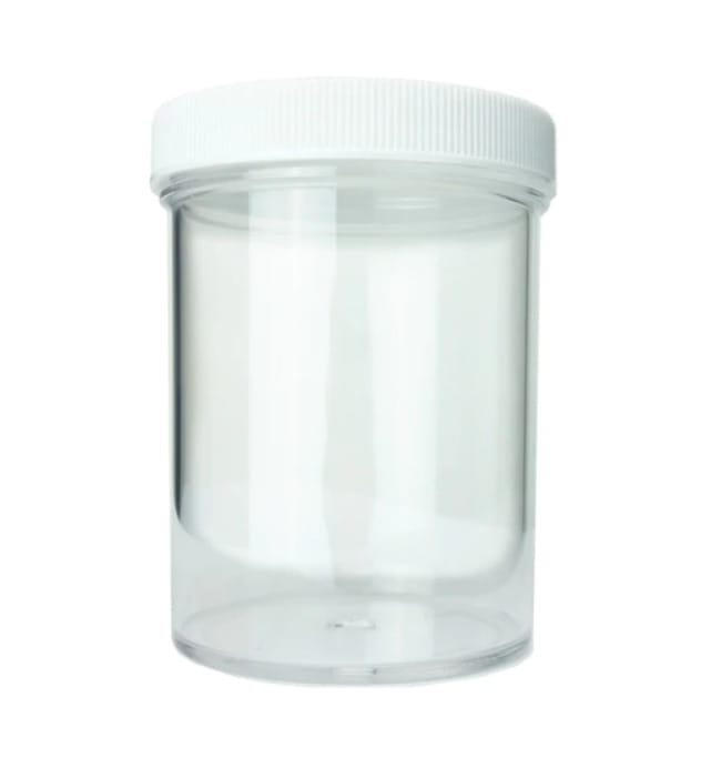 Wide-Mouth Polystyrene Jars with Lids