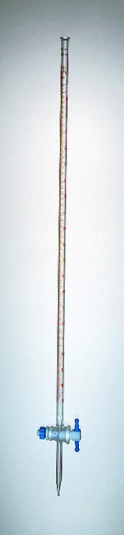 PYREX® Burets, Class B, Straight Bore Fluoropolymer Resin Stopcock, Colored Scale, Corning