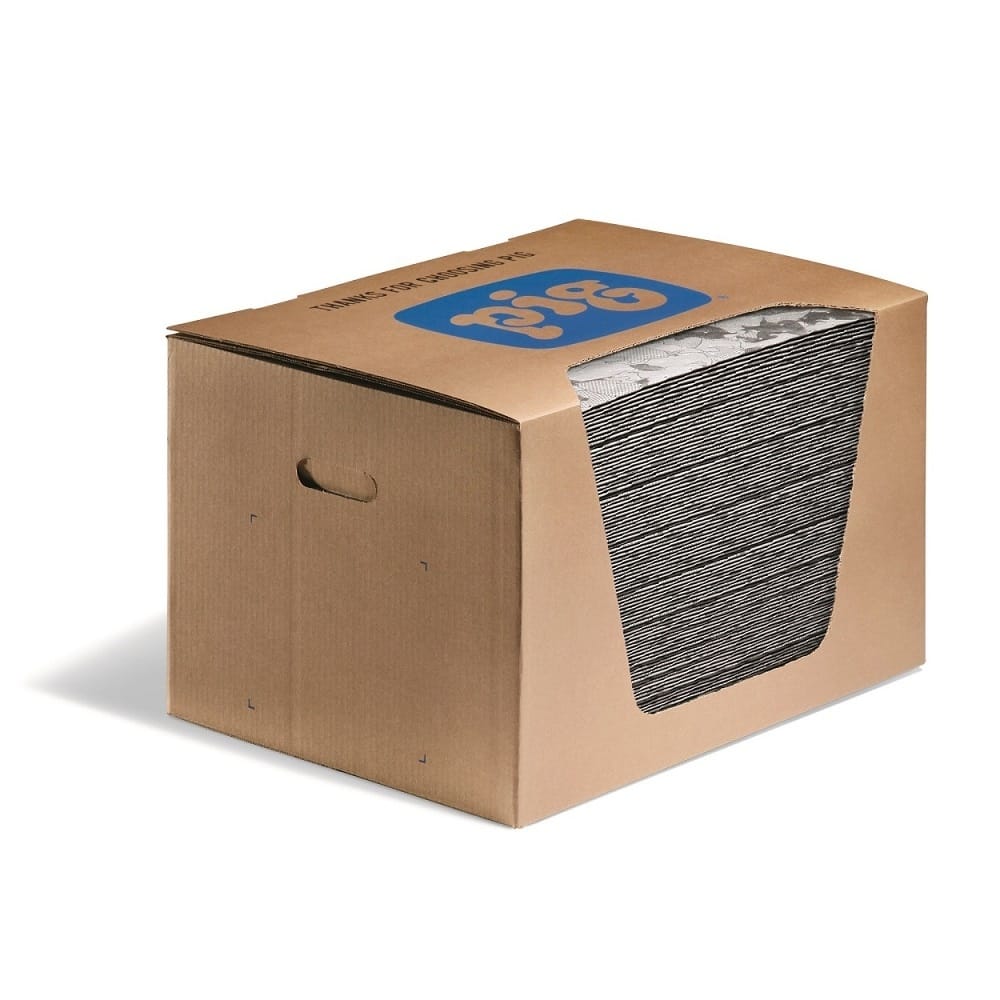 PIG® Gray Ham-O® Absorbent Mat Pad in Dispenser Box, New Pig