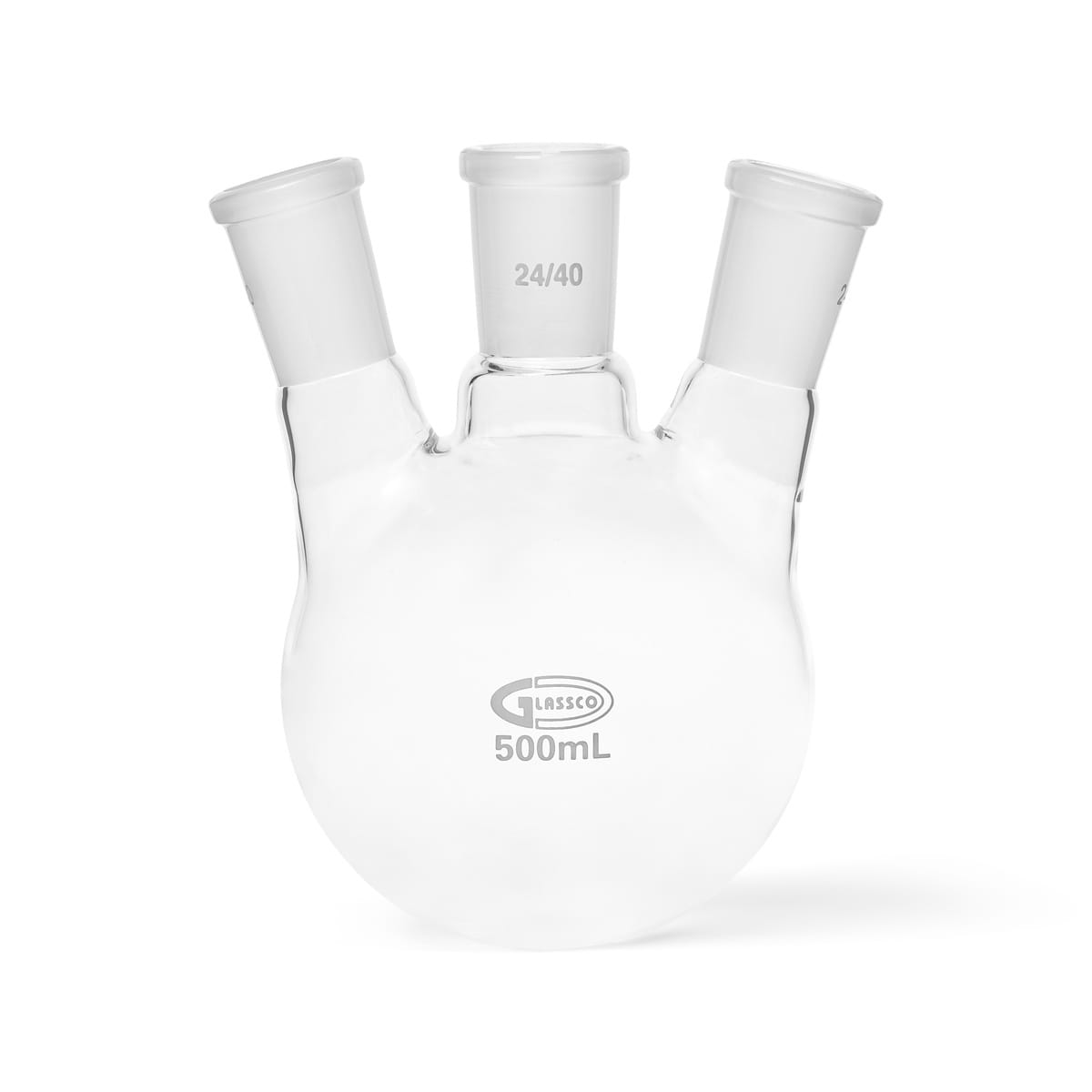 Round Bottom Flasks, Angular, 3-Necked