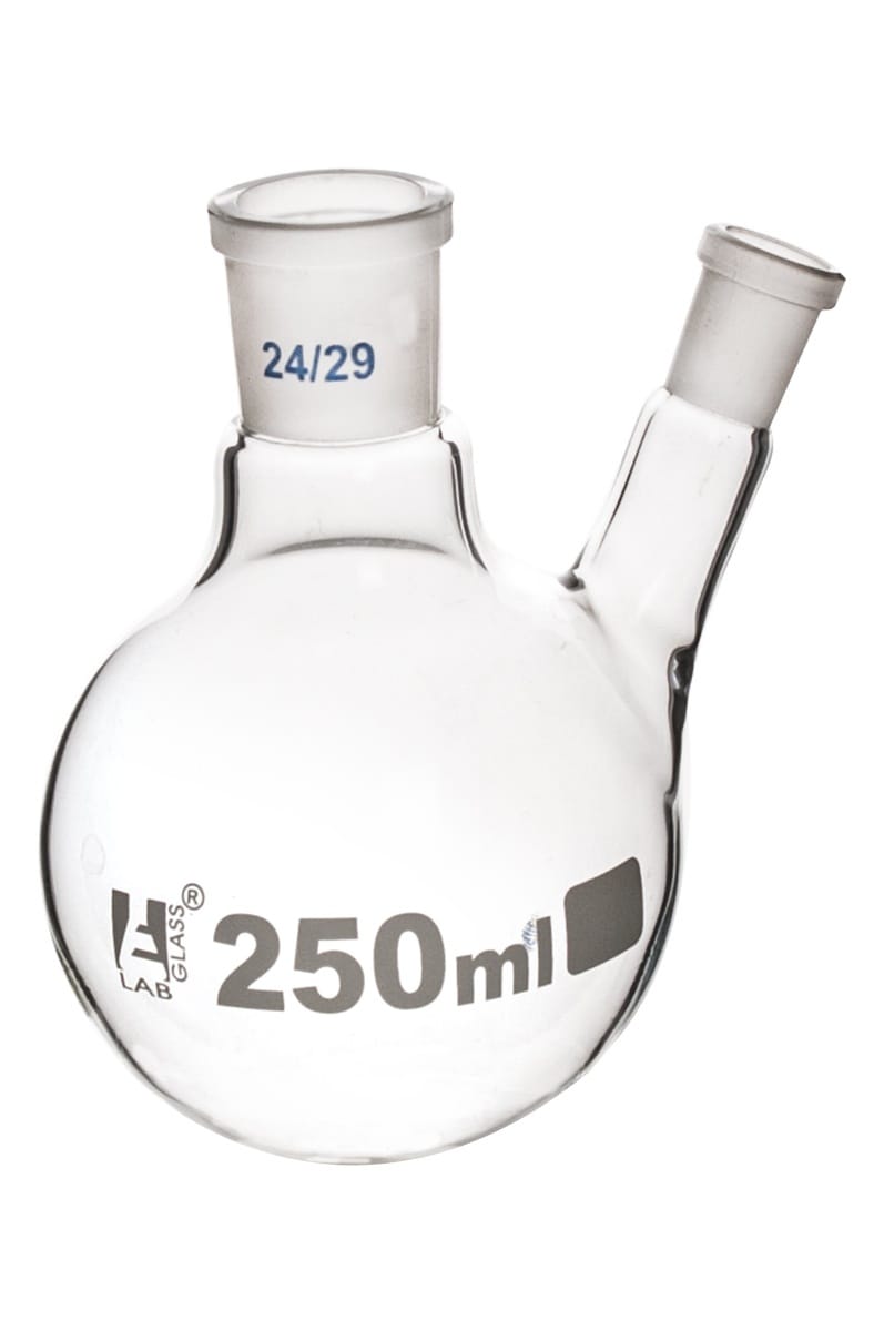 Eisco LabGlass® Distilling Flasks with Oblique Neck, Round Bottom, Interchangable Joints
