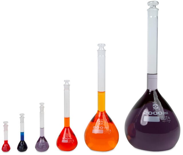 Vee Gee Volumetric Flasks with Glass Stopper