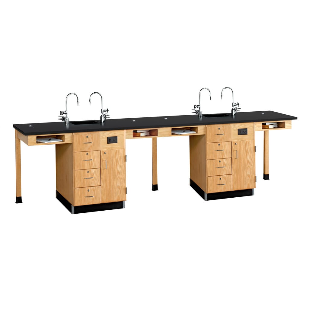 Student Workstations, Single-Faced Units Epoxy Top, Door/Drawer Configuration