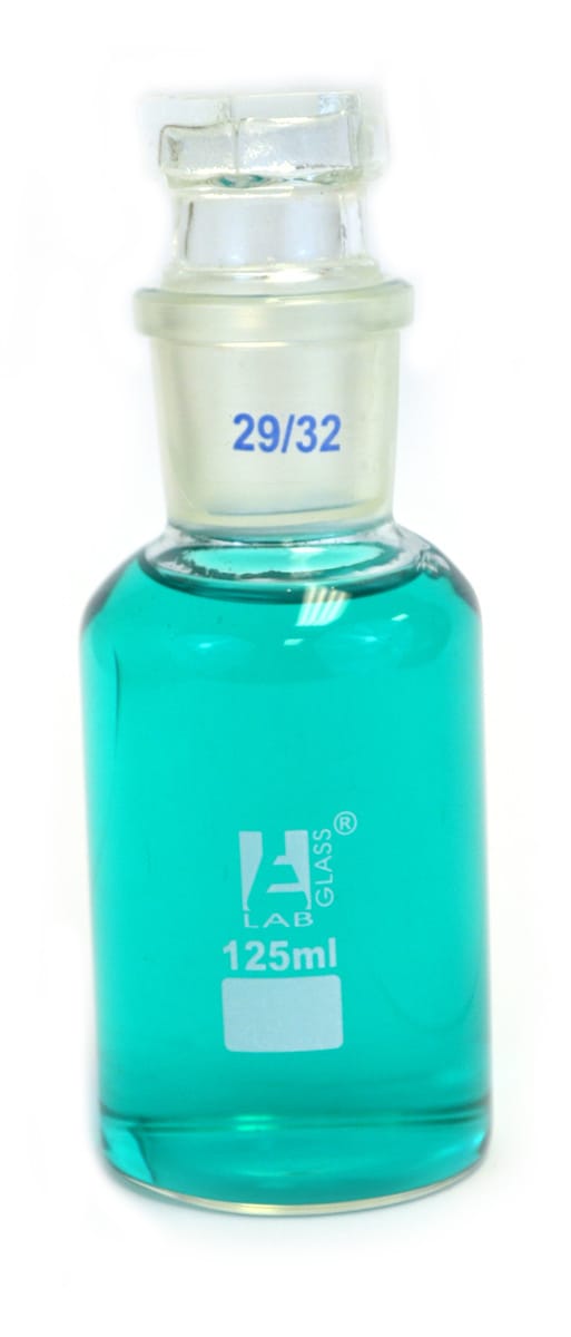 Eisco LabGlass® Reagent Bottles with Hexagonal Glass Stopper, Wide Mouth