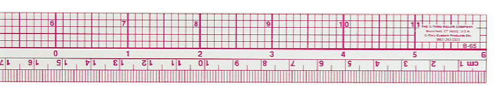 Metric and Decimal Inch Plastic Ruler
