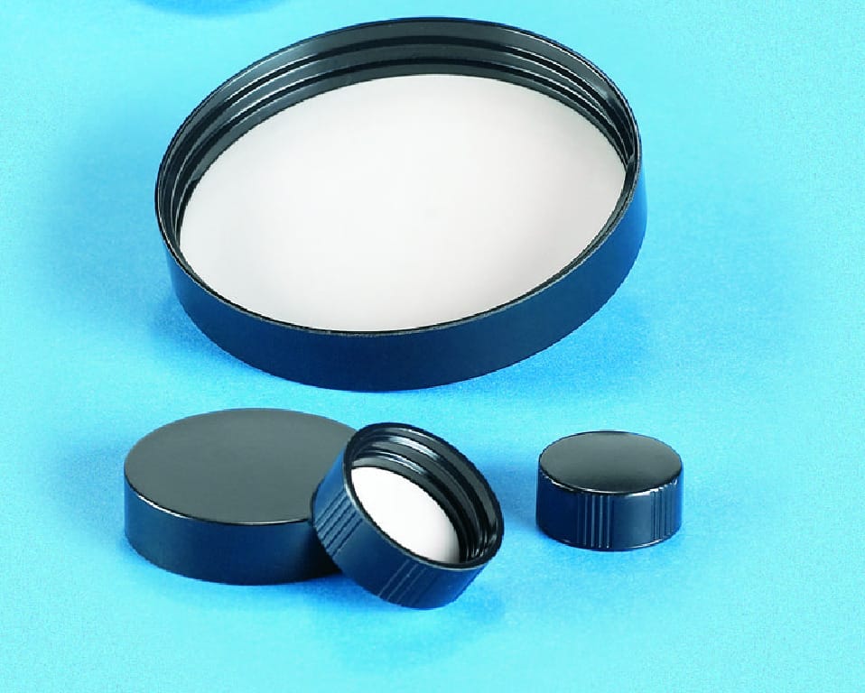 Black Phenolic Screw Caps, Kimble Chase