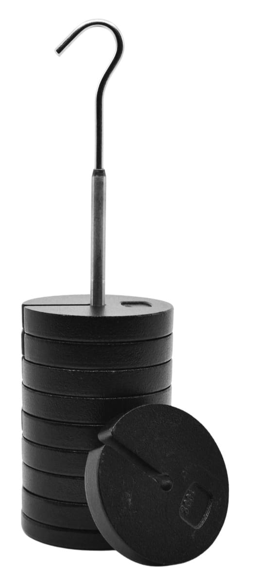 Eisco® 9-Piece Slotted Mass Set with Hanger, Zinc Casted
