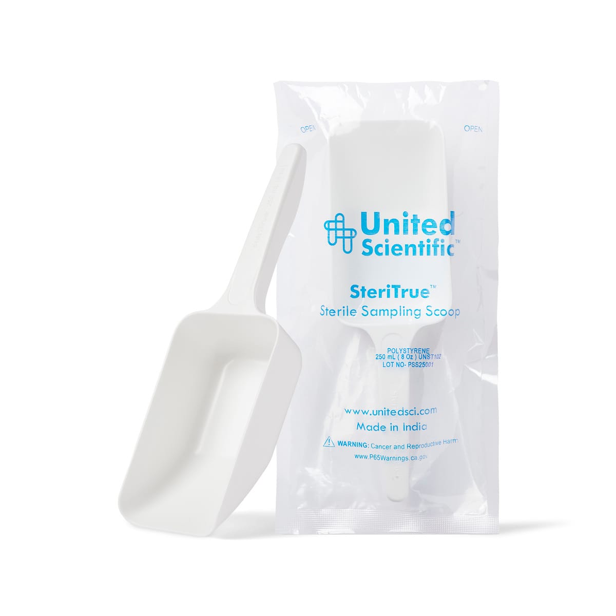 SteriTrue™ United Scientific Sterile Sampling Scoops, Polystyrene